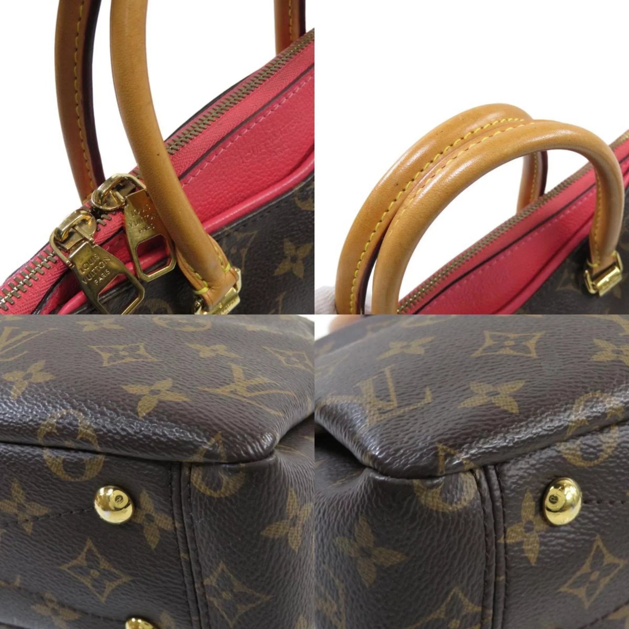 BB Monogram Louis Canvas (Good) Pre-Owned Vuitton Pallas Handbag M41734 Ladies
