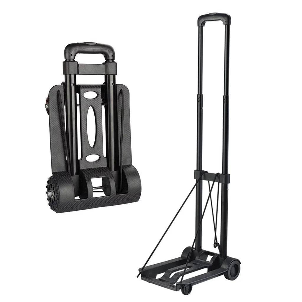 Office Big for for Wheels and Utility Lightweight for Luggage Travel Hand Cart siisll Heavy Capacity Home, Folding Black Platform Luggage Cart Cart Collapsible Folding Cart Duty Truck Use. with Moving