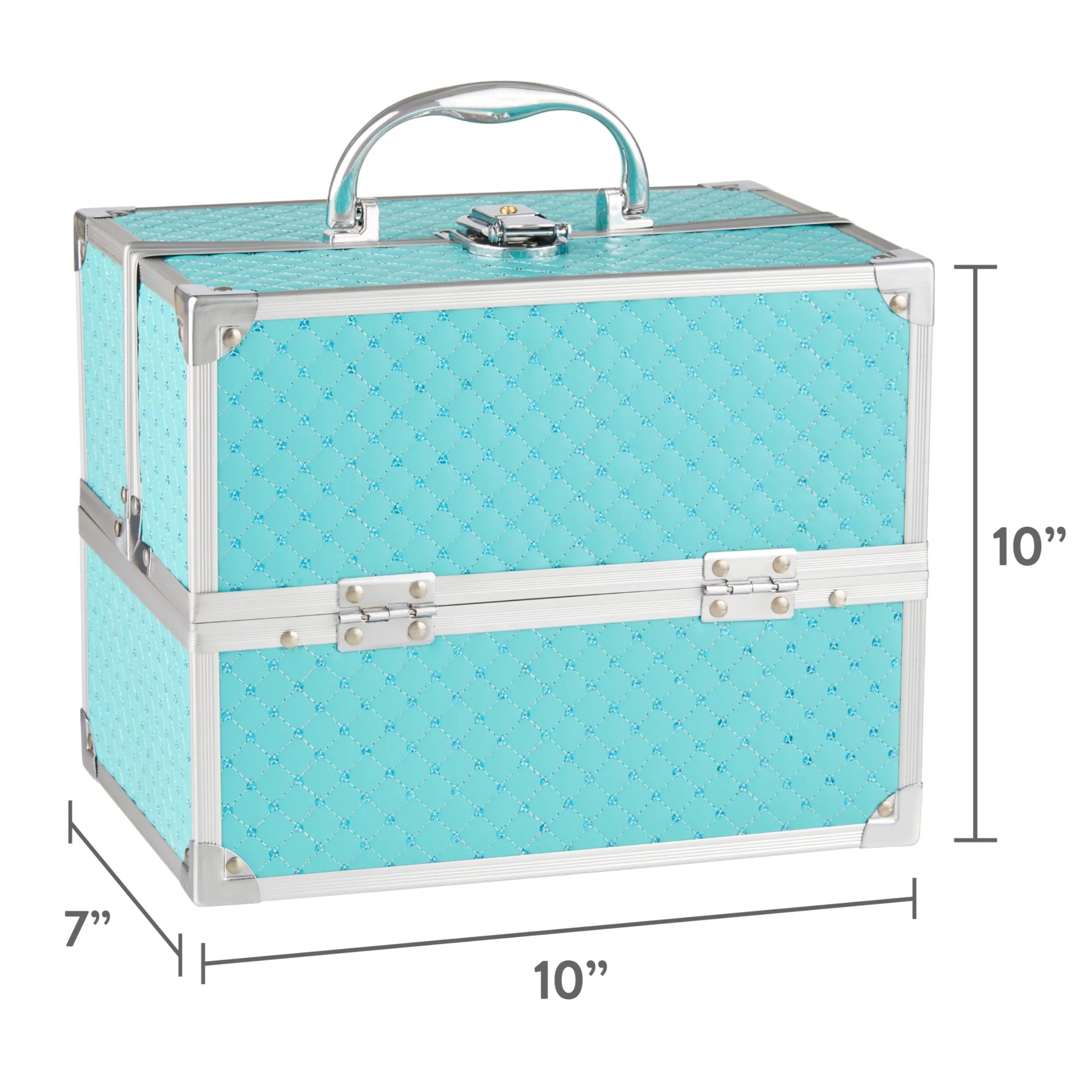 Organizer, trays, 9.85" Makeup Cosmetics x 6.7" Train 4 Case Teal 7.9" Color, x