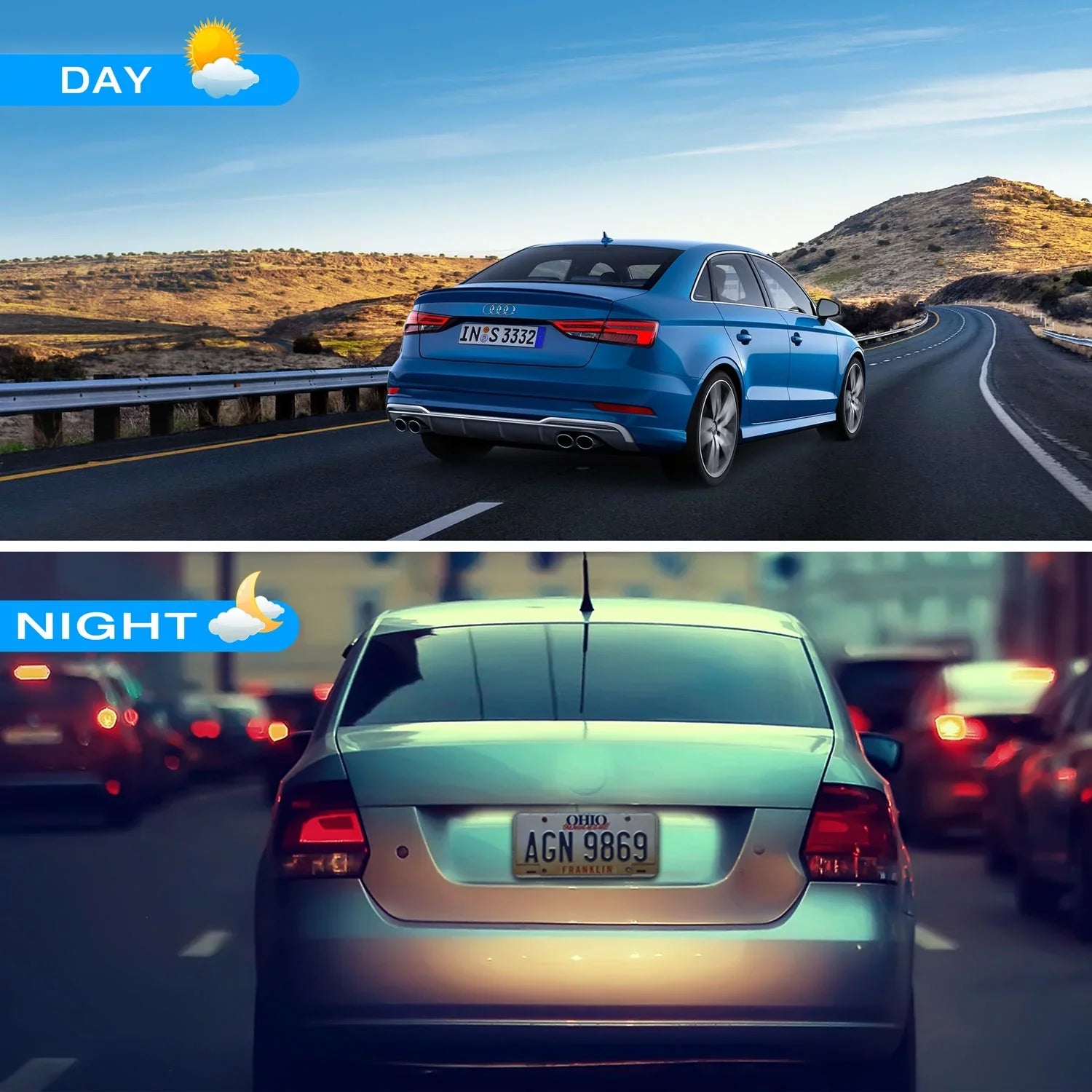 IPS Black Mirror Rear Waterproof Camera Cars 1080P Camera with 10-inch Screen Cam Full for View Mirror Backup Touch Dash
