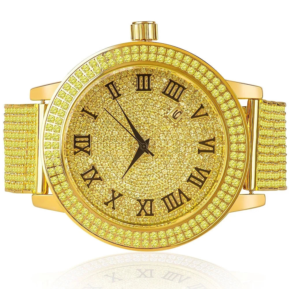 Jojo Row Gold Rodeo W/Date Band Custom Khronos Joe Row Roman Jojino Canary Watch Bezel Tone 10 Dial 2