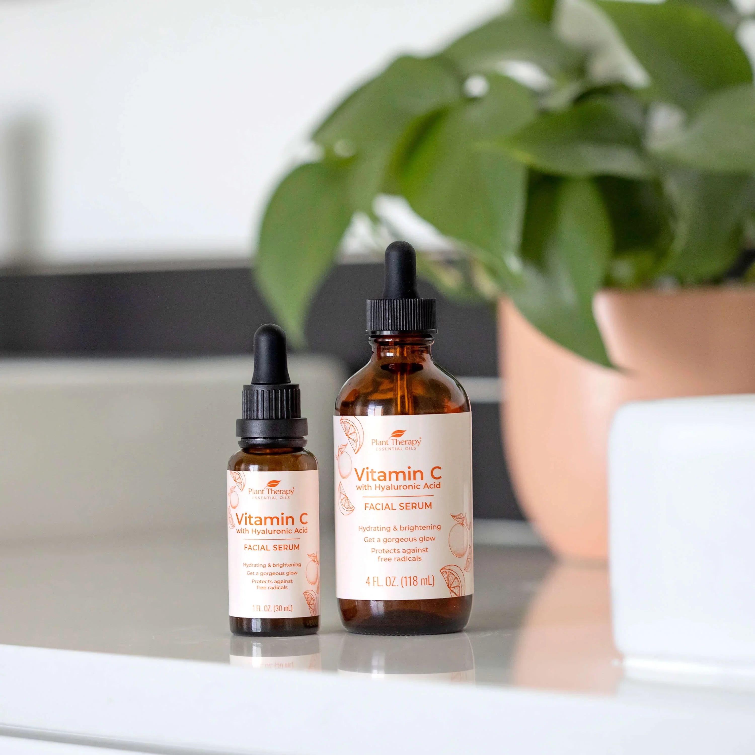 of Hyaluronic Appearance Vitamin Serum Acid, Hyaluronic & Fine Vitamin Plant & Facial Lines with with Wrinkles Reduces 4 C Acid Acid, Ferulic and Therapy the oz E,