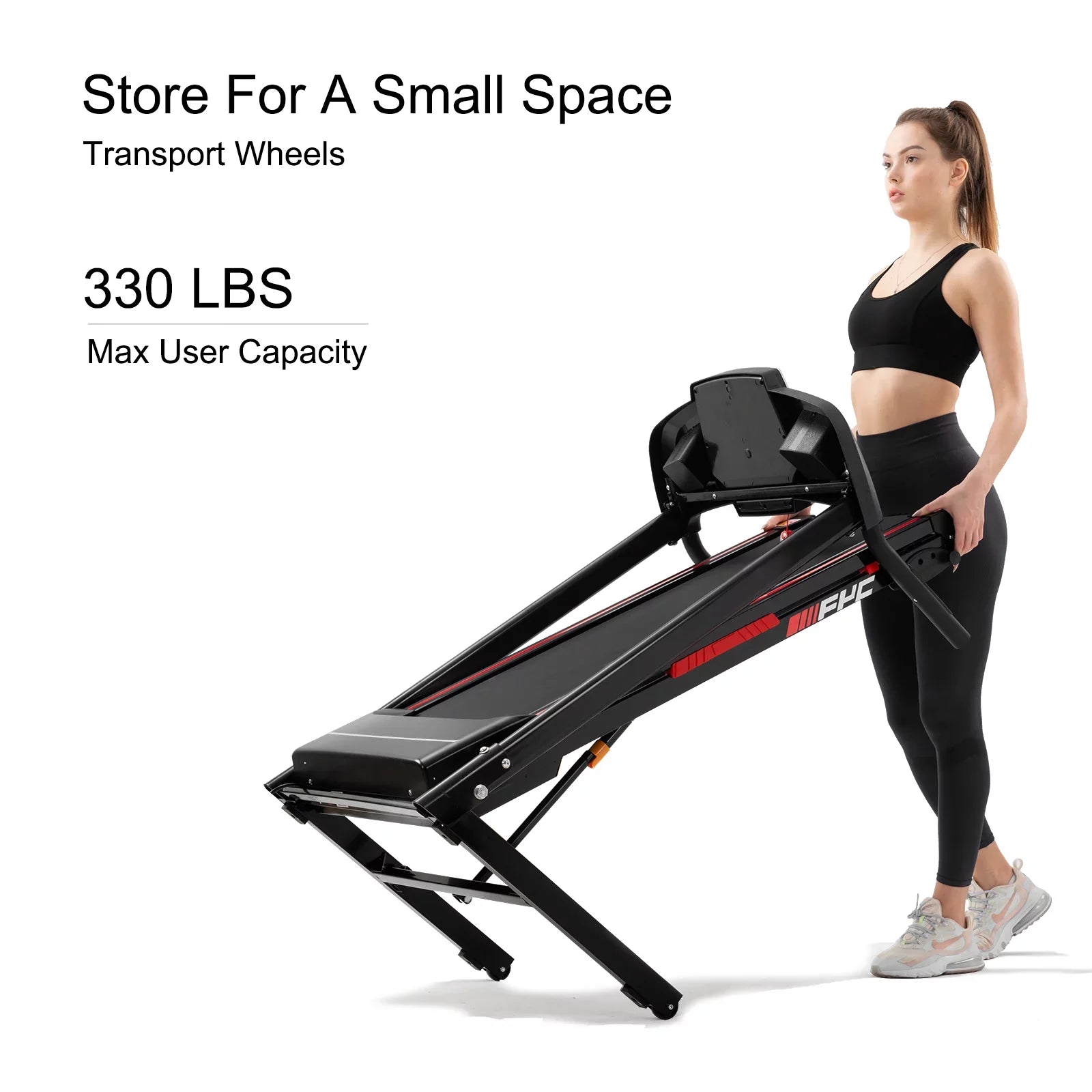 Portable Black 3.5HP Home Pouseayar Treadmills Foldable with - Incline, Folding for
