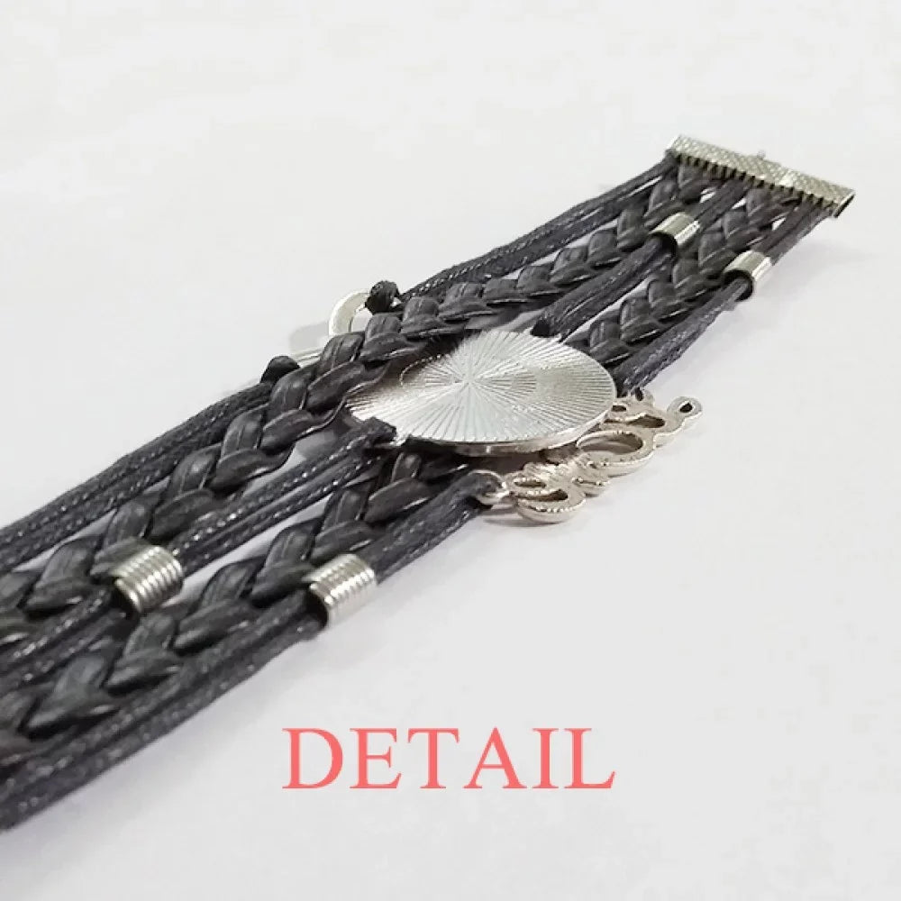 Knitting Love Accessory Heart Poker Rope Twisted Love Bracelet Jupiter 3 Wristband Leather
