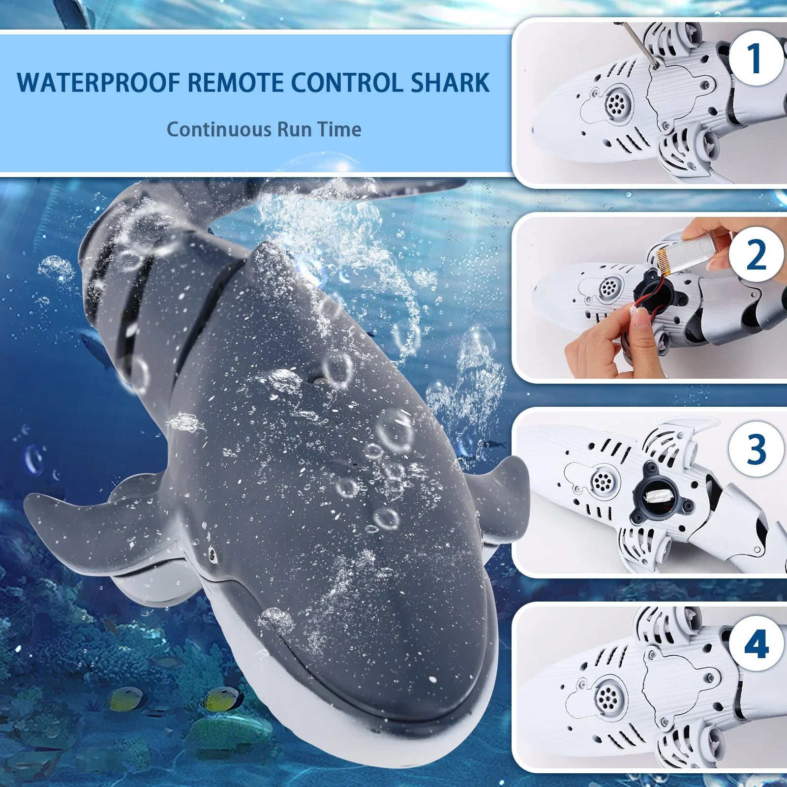 Shark Pool Toys, Toys, for RC Boat Pool Whale Girls, Toy RC Water Boys Toys Spray for Swimming Remote Kids, Ant for Control Diving Class Boat