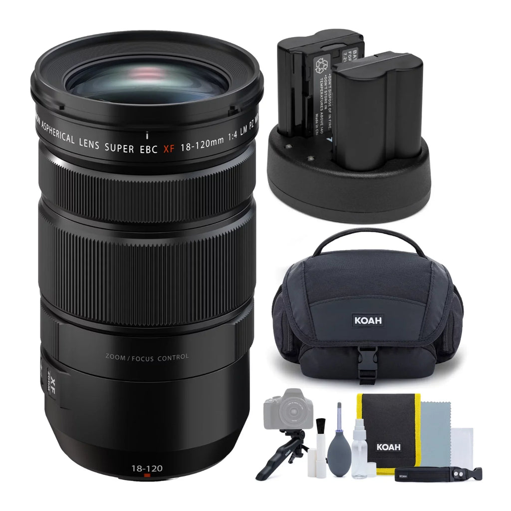 Bundle Charger LM and Fujinon 18-120mm Fujifil Battery PZ XF with f/4 WR Lens