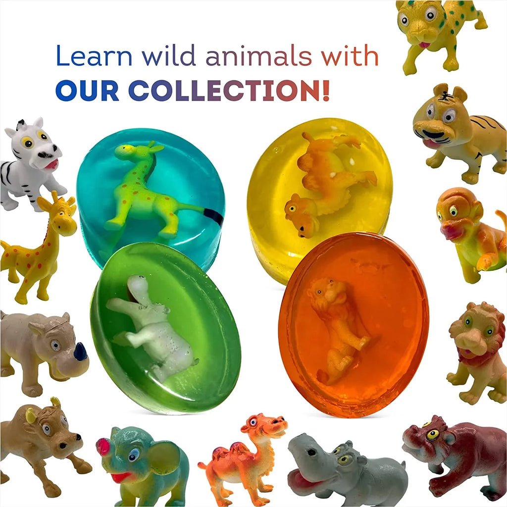 Safe Bar Soap Wild Toys Animals Set Inside Handmade Collect 4 Glycerin in All USA Funny Animals Surprise Toys 12 with Natural Moisturizing by and Relaxcation Kids Soap