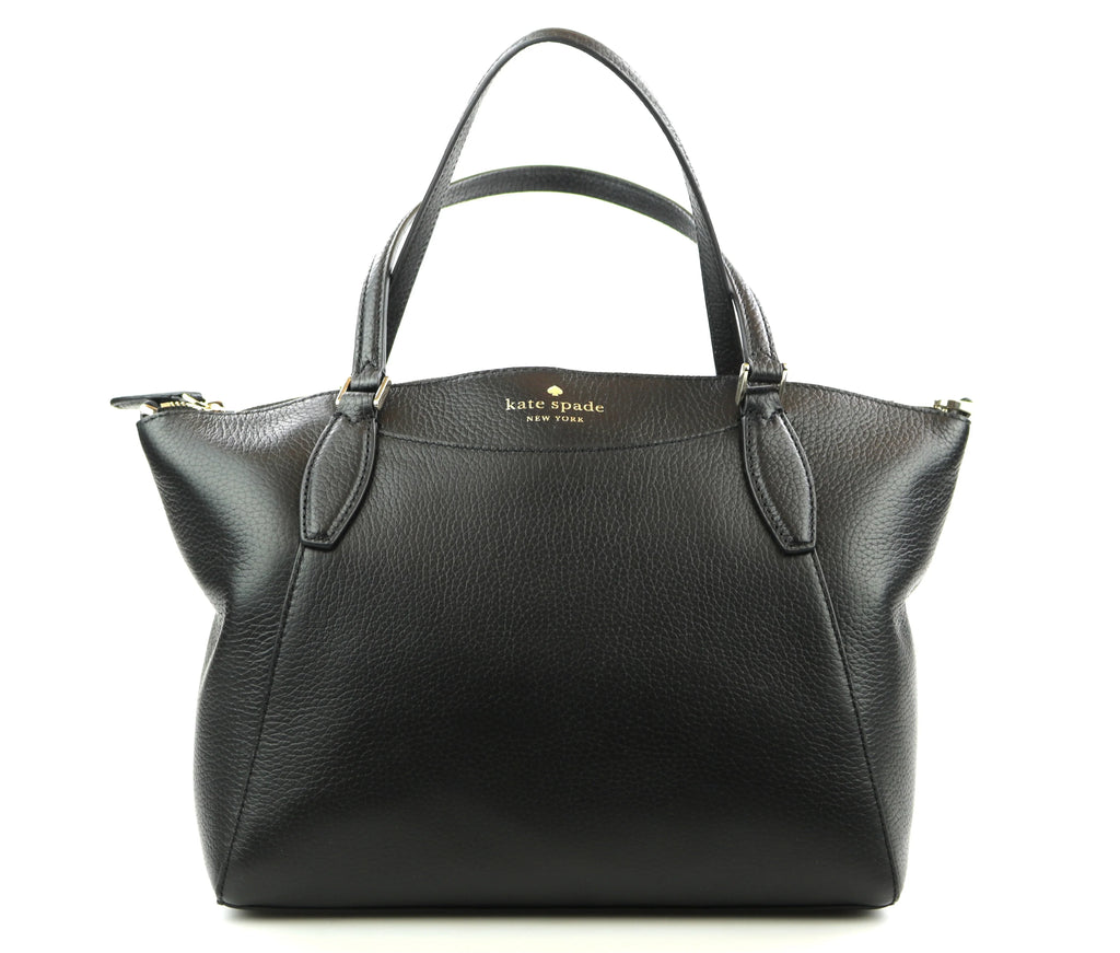 Satchel Crossbody Kate Spade Handbag Leather Pebbled Medium Bag Monica Black