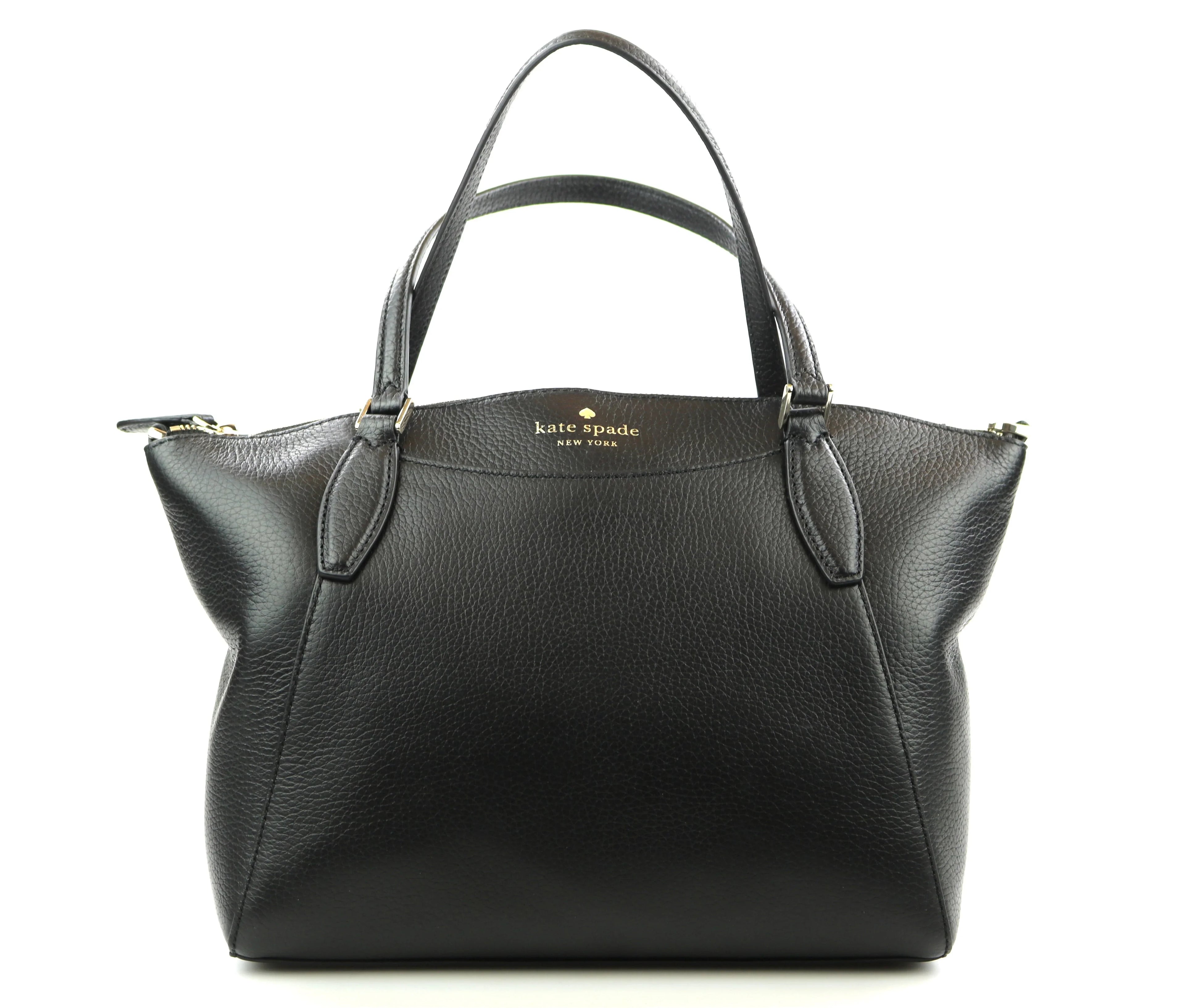 Satchel Crossbody Kate Spade Handbag Leather Pebbled Medium Bag Monica Black