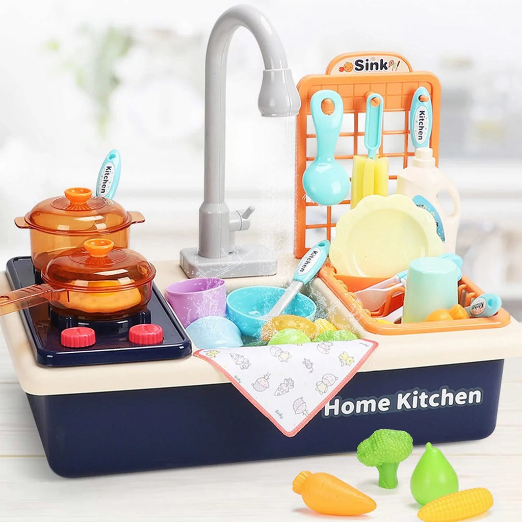 for Children Electric Board Board Role Kitchen System Water for Toys Playing Girls Running Pretend Toys Game Dishwasher Sink Play House Boys Toddlers With Cycle Automatic Play Water Toy Alphabet