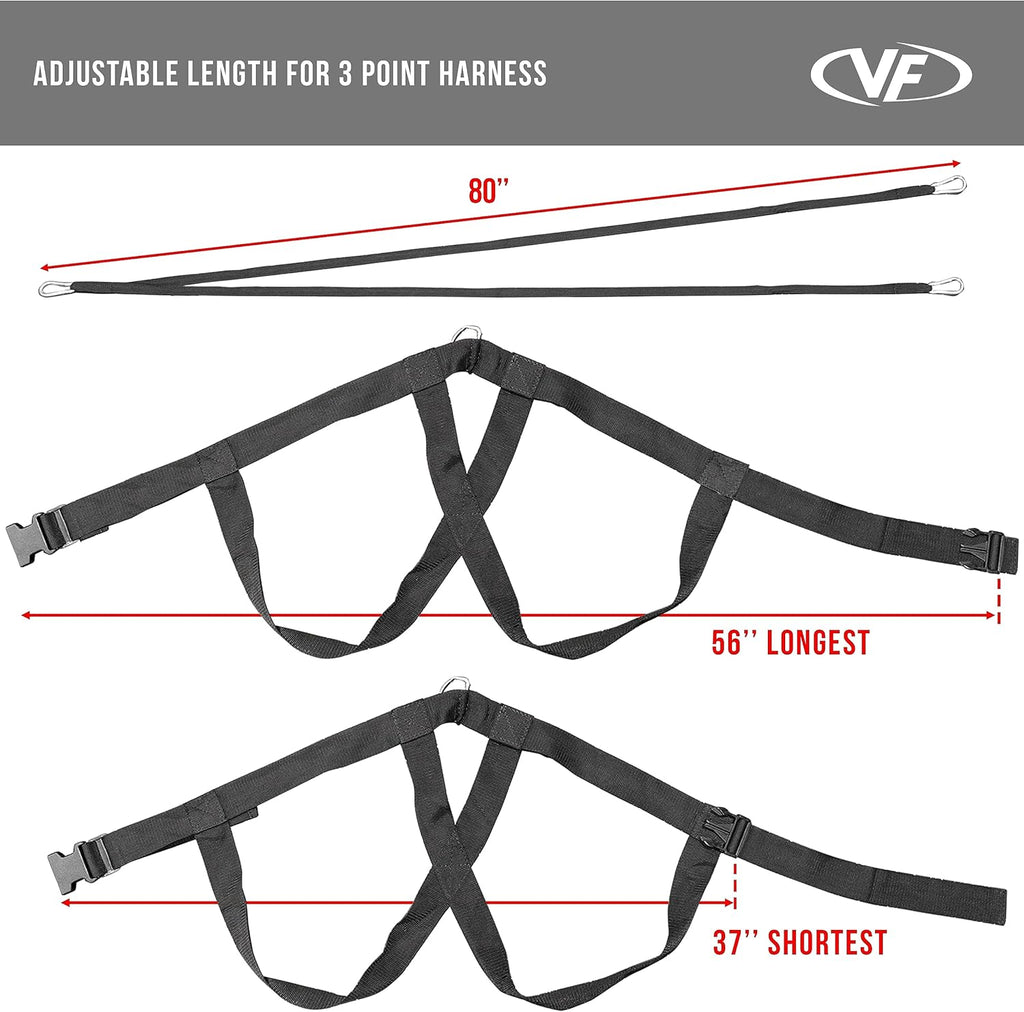 ES-SLED with Harness (Push, Pull, Sled) Fitness Straps & Agility Valor Drag Sled and