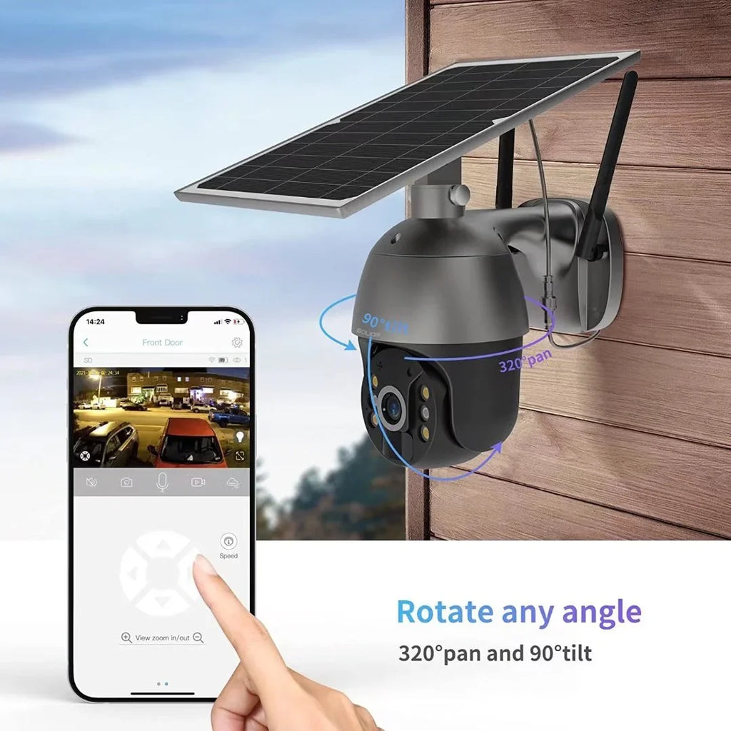 Security HD,PIR Camera 3G/4G Wireless,Pan Outdoor Wifi,Rechargeable 360°View Spotlight,1080P Soliom Tilt Motion,No LTE Batteries,S600-4G