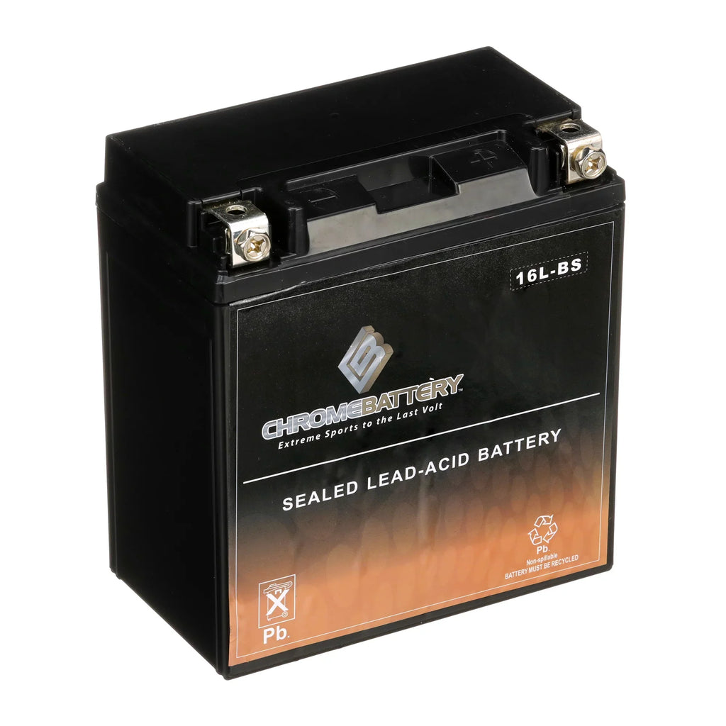 for Sx (16L-BS 550cc Js550 Kawasaki CCA) 86-'95 230 12 Chrome Battery Jet Ah, Ski Battery Volt,14 YTX16L-BS