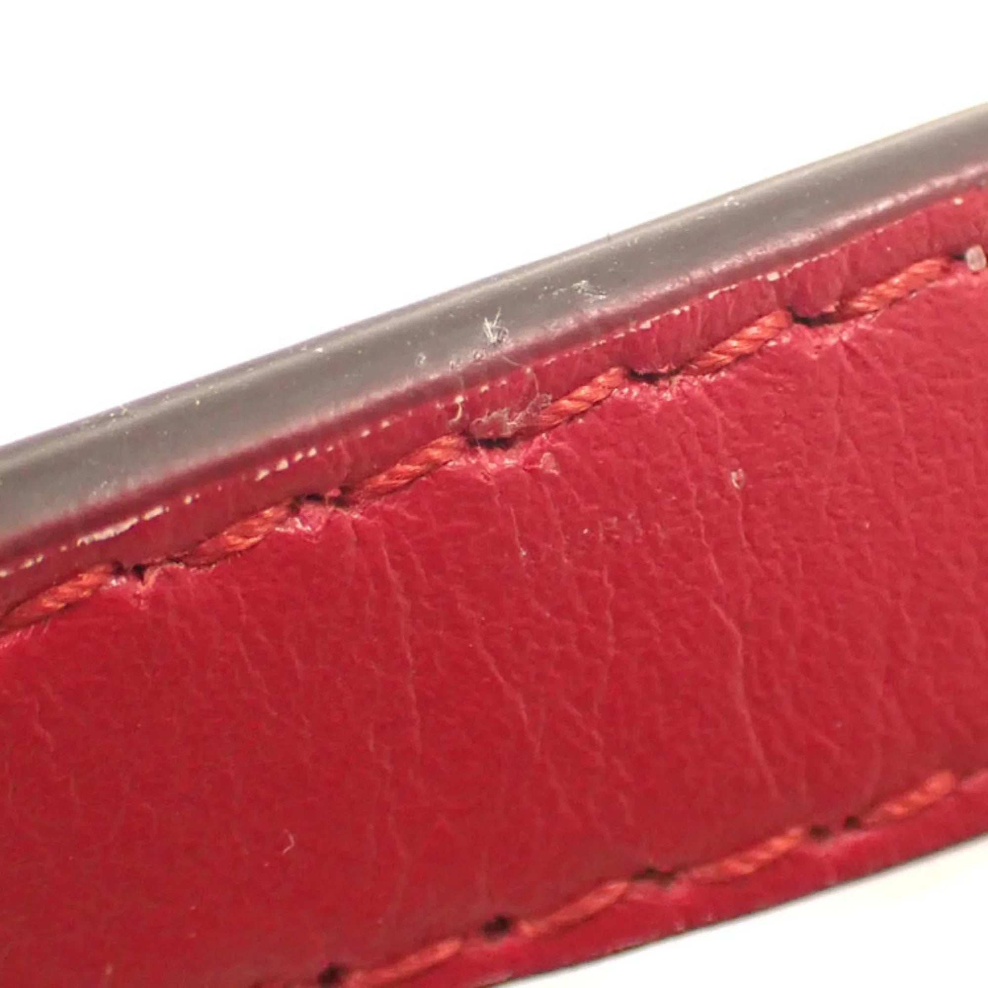 Bag 447632 Leather Gucci GG Shoulder (Good) Marmont Small Pre-Owned Red Women's Quilted