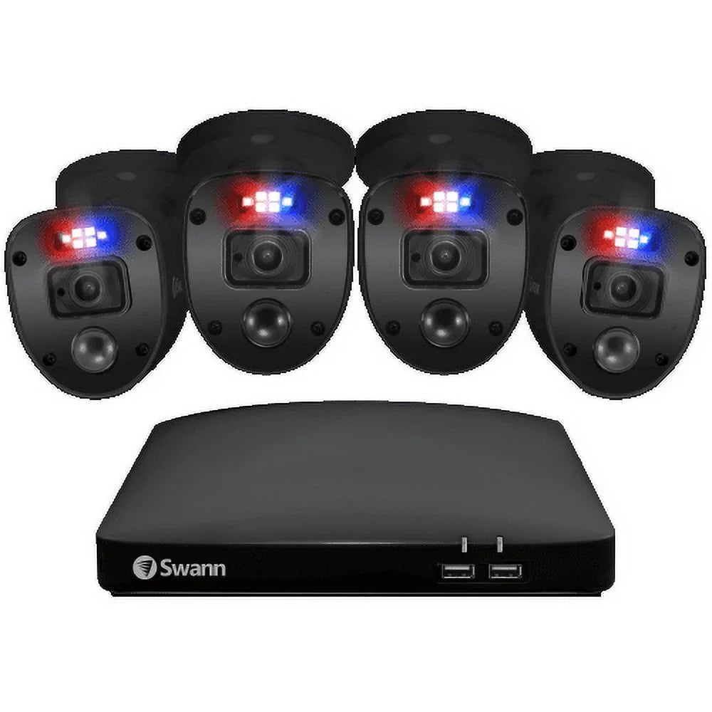 Security Channel 1080p 4 Black DVR Swann Camera HD 8 System Full Enforcer