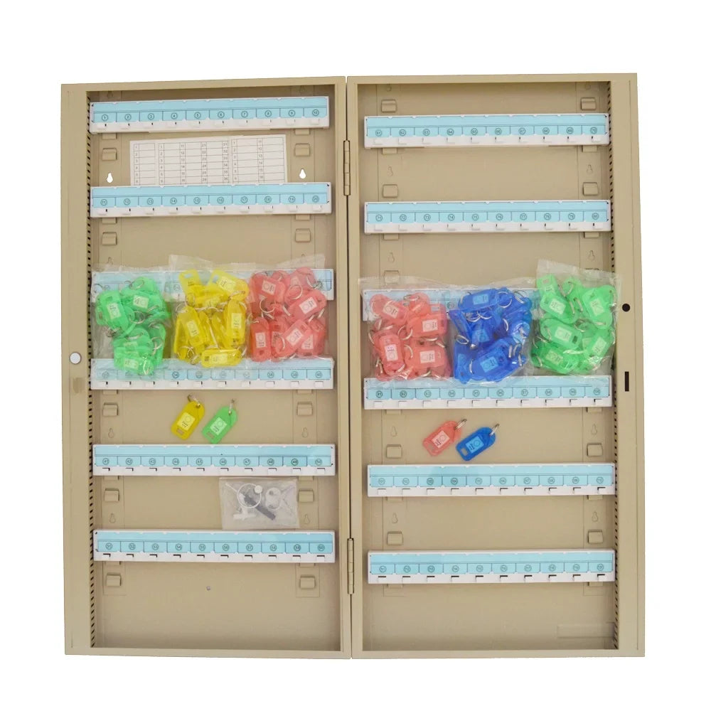 Beige 100 Lock Key Hooks Organizer Key Cabinet EQCOTWEA Wall Mount Box