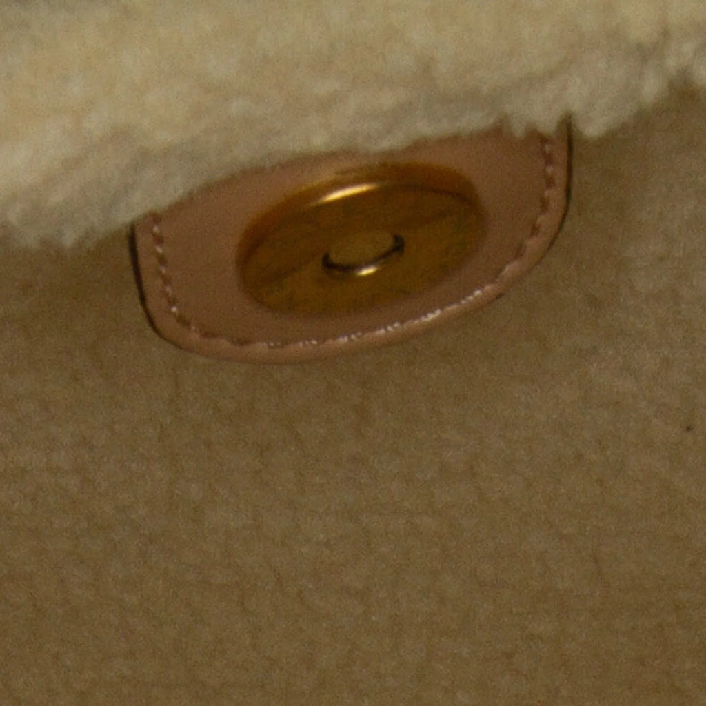 Shearling Pre-Owned Stella (Good) Authenticated Fiber McCartney Unisex Satchel Fabric Brown Stella Trimmed Logo Chemical