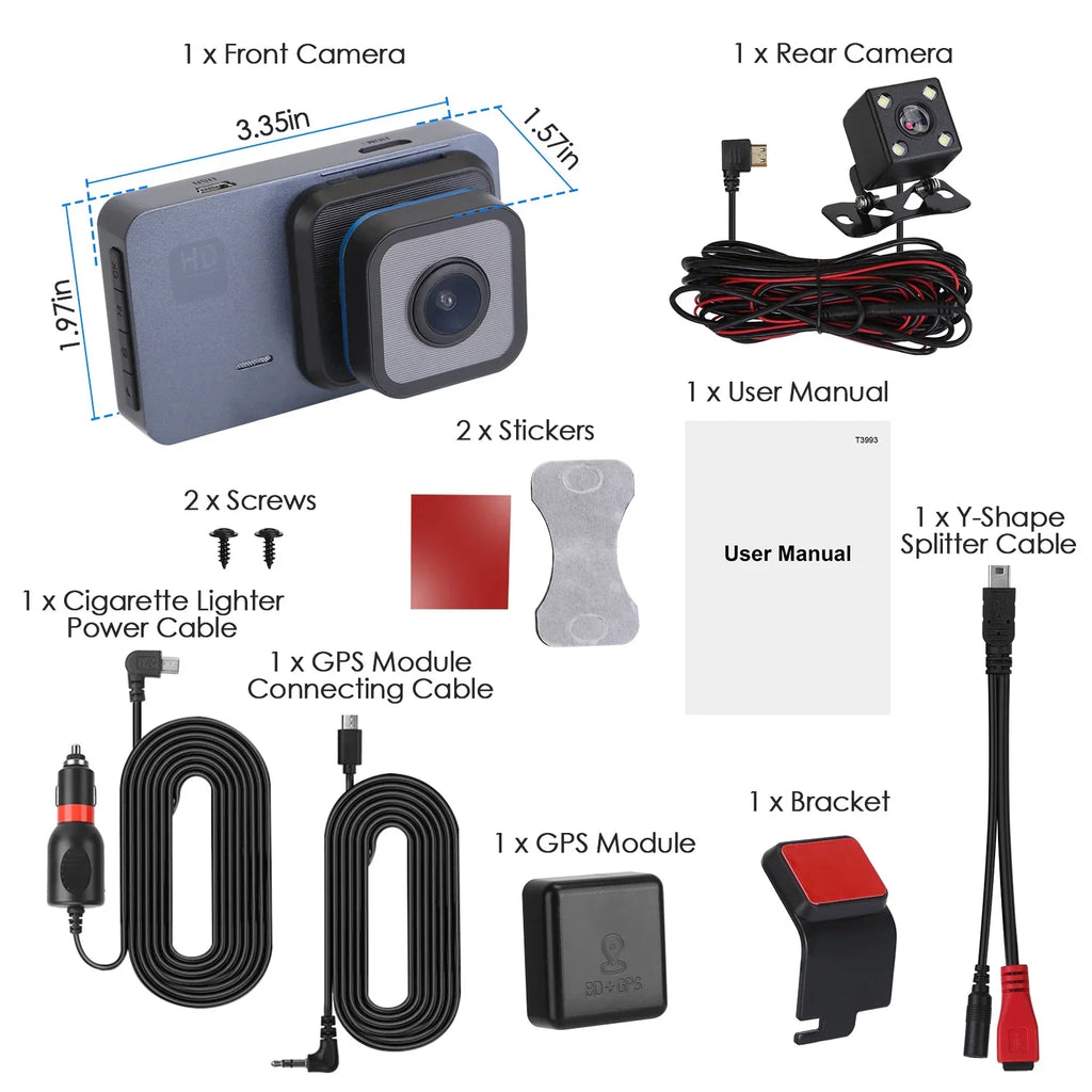 Driving Lens Cam, Parking 1080P DVR Vehicle Car iMounTEK Universal WiFi Recorder, Dual Dash Night GPS with G-Sensor Control APP Vision Monitor Motion Detection