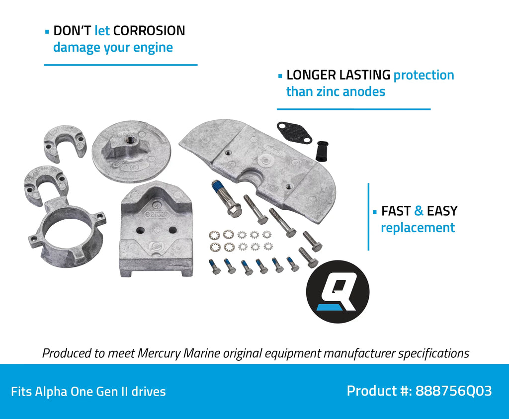 II 888756Q03 Aluminum One Kit Quicksilver Gen Alpha Anode