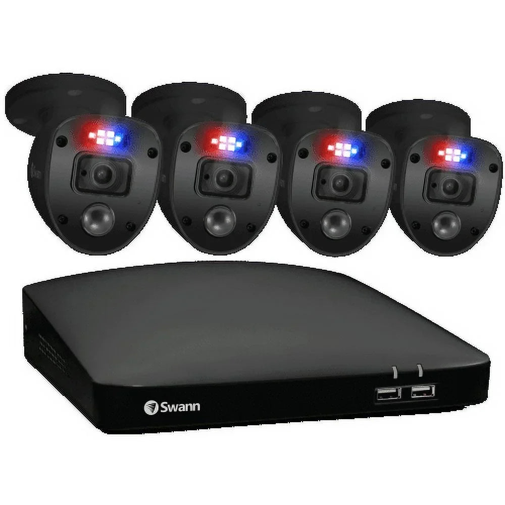 Security Channel 1080p 4 Black DVR Swann Camera HD 8 System Full Enforcer