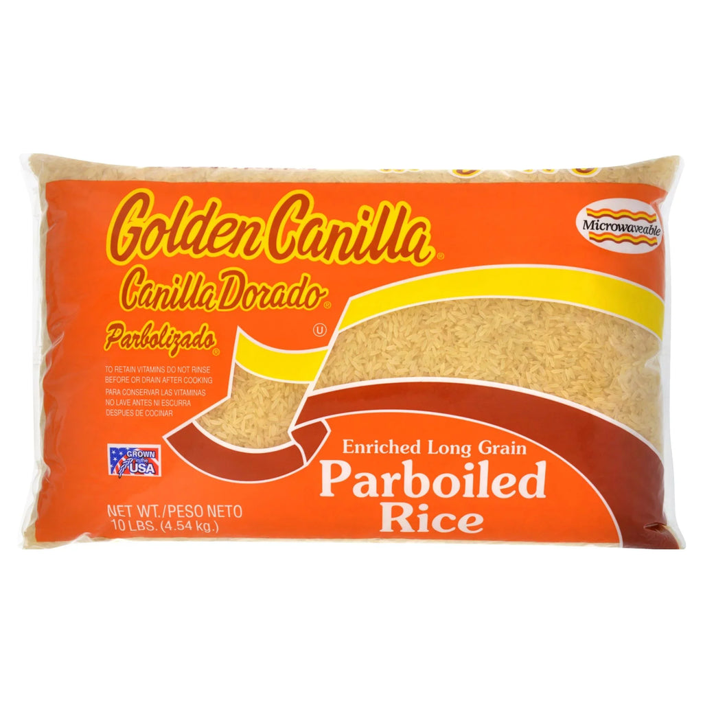 Long Canilla, Rice, Golden lbs. Microwaveable 10 Enriched Parboiled Grain