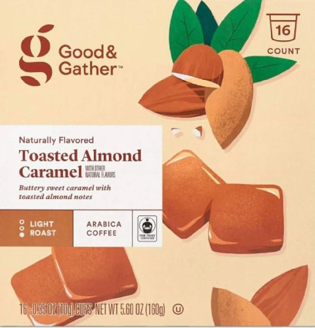 Pods Vanilla, Gather Vanilla Salted Cinnamon Flavored Single Coffee Count(Pack 4) of Toasted Flavors Brulee 4 Good and and of Bean Almond Certified,16 Caramel, Fair Serve Carmel Trade Bundle Naturally