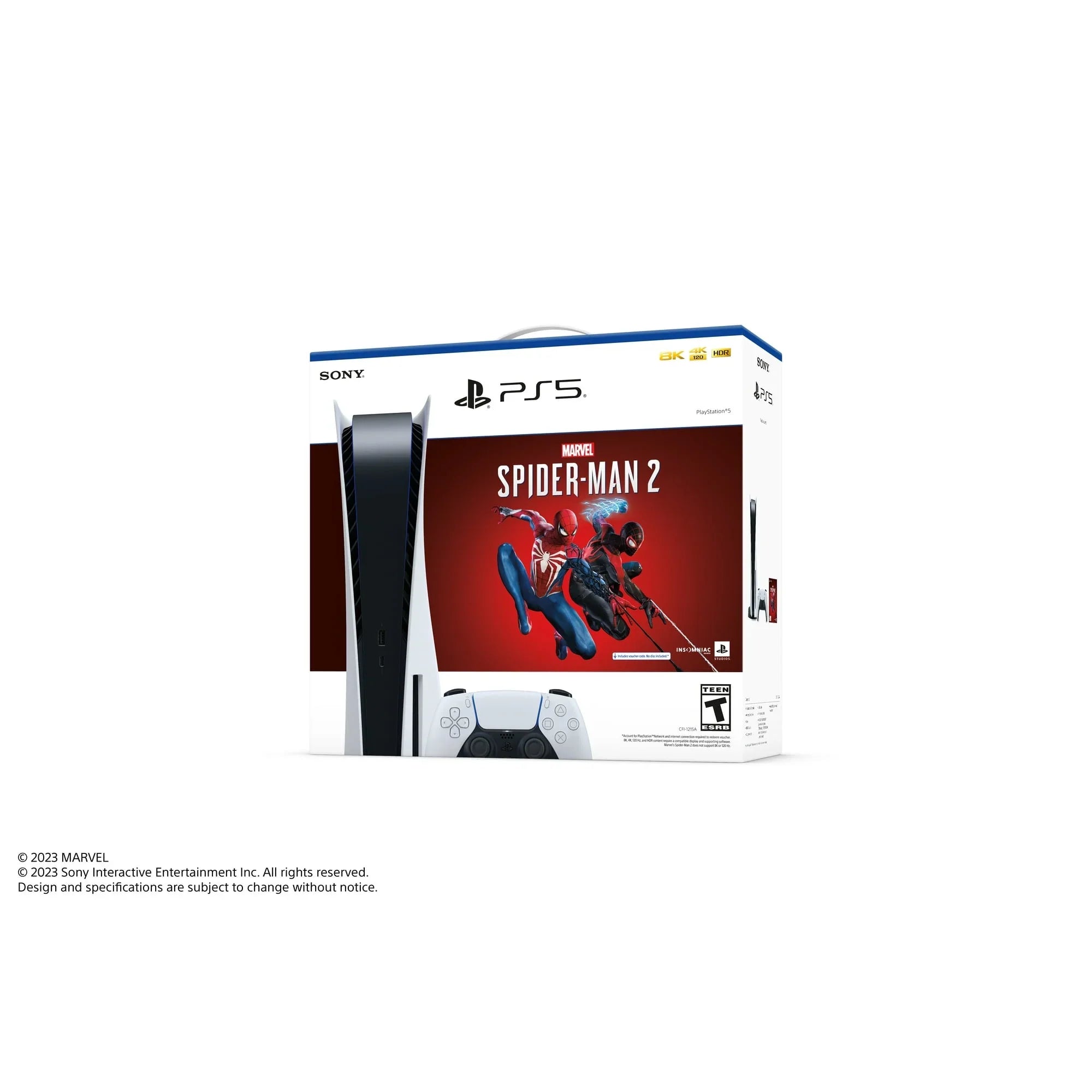 Console(Disc) with PlayStation_PS5 2 White Sony Gaming Marvel’s - Spider-Man Bundle Edition TEC