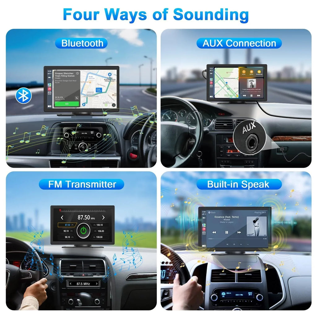 Navigation, Player Apple Car 9 Stereo, Play Dash DVR, Car Mate Carplay Screen Touch Camera Radio Backup Carplay Drive Audio 2.5K Wireless Inch Receiver, Multimedia Car Cam,1080p