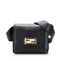 Leather ID Authenticated Pre-Owned Calf Crossbody Bag Unisex Black (Good) Small Fendi