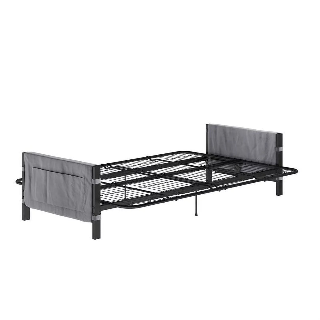 Futon Gray DHP Melbourne with Futon Storage Thermobonded in Mattress 6"