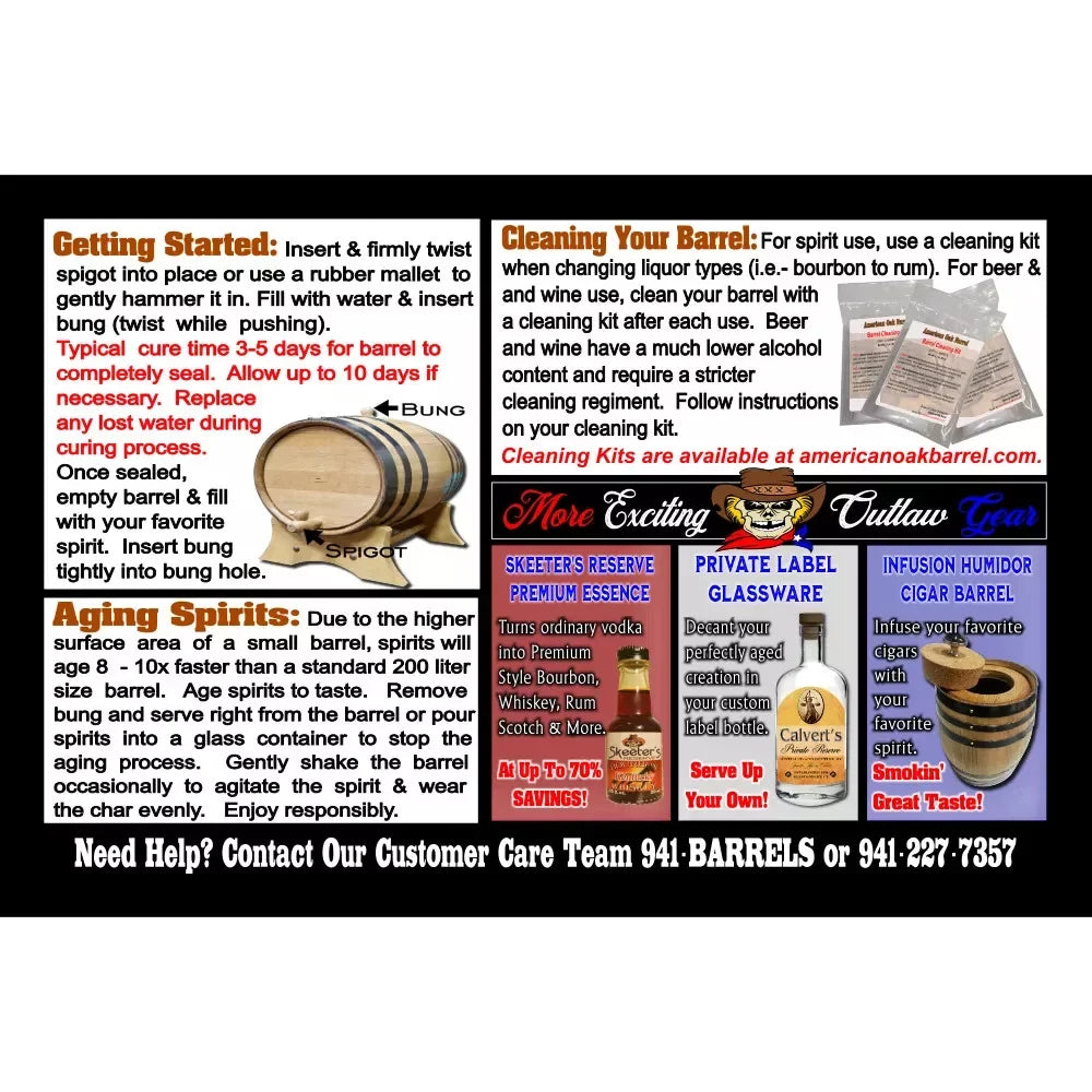 '- Barrel Engraved (032) Devil Irish Aging American Oak