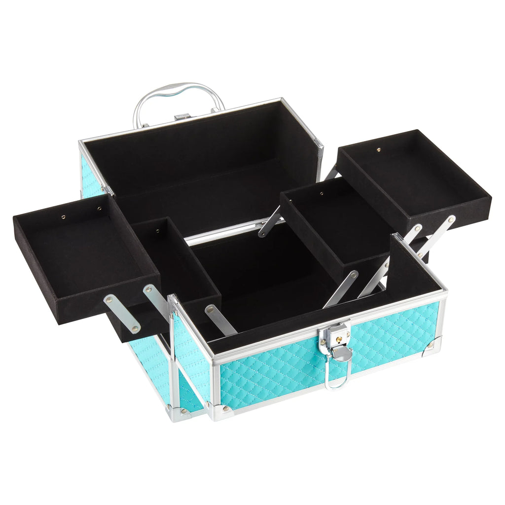 Organizer, trays, 9.85" Makeup Cosmetics x 6.7" Train 4 Case Teal 7.9" Color, x