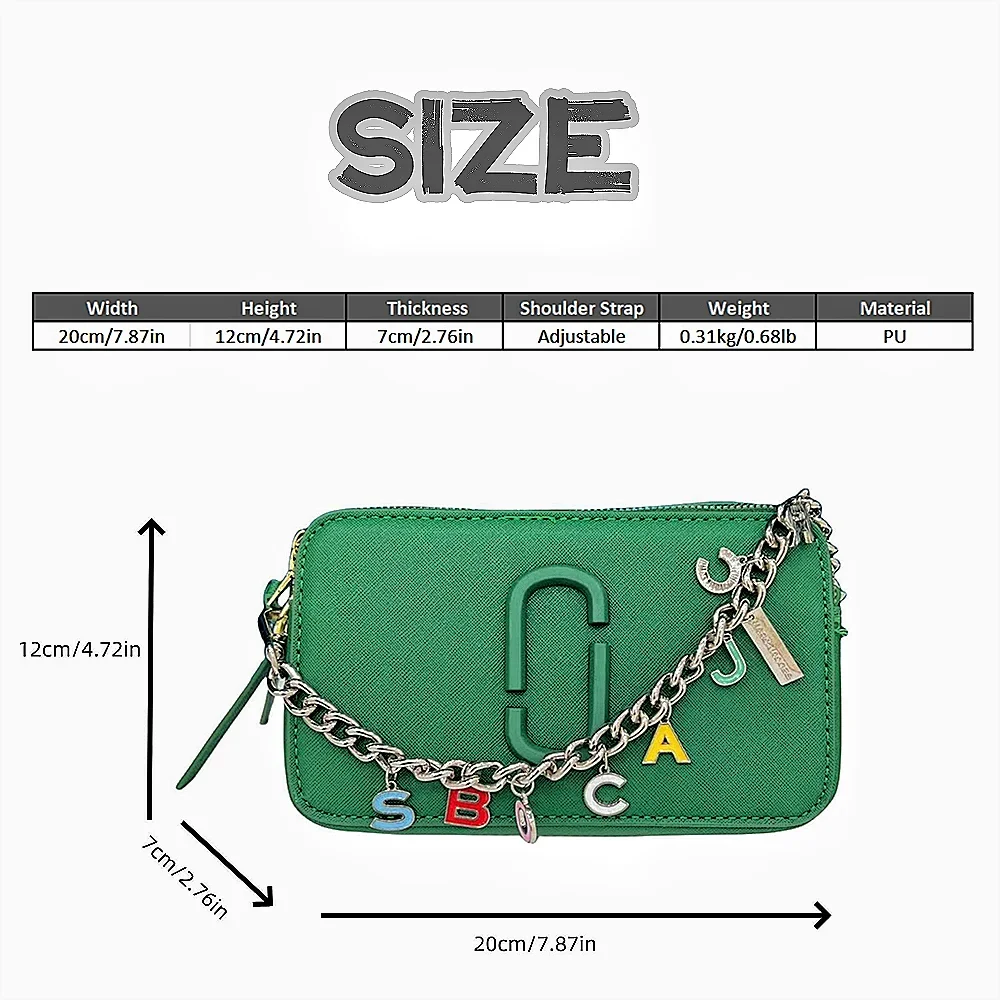 body Leather Strap Logo Cross Purple Chain with Bag Snapshot Women's