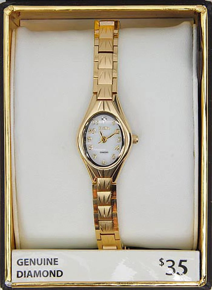 Dial with Analog Watch in Adult Elgin Oval Gold Steel(EG9759) Stainless Female