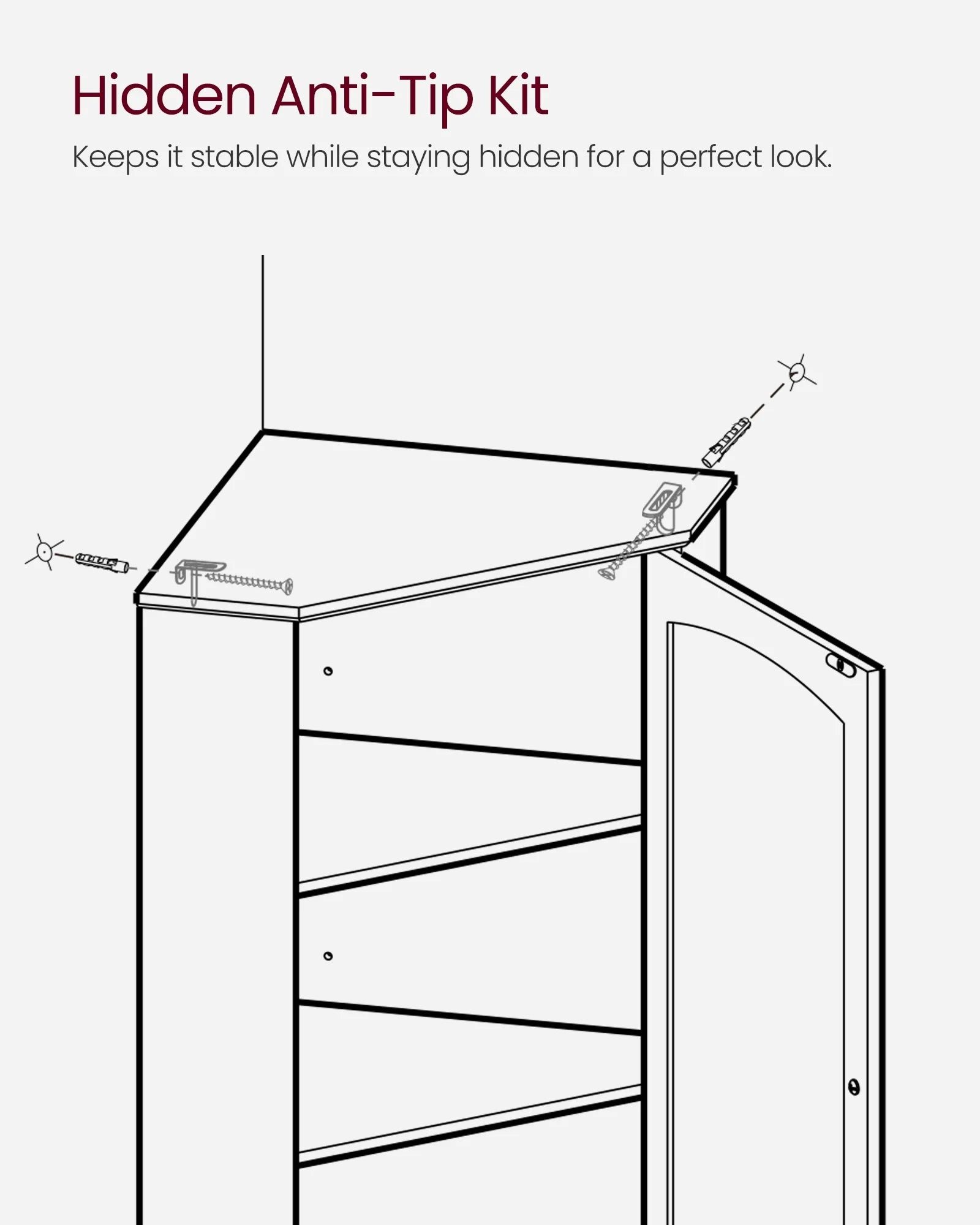 Tall Doors Shelves Cabinet Modern Storage Bathroom White Cabinet 2 4 Corner Farmhouse Design, with VASAGLE Floor Adjustable and Cabinet
