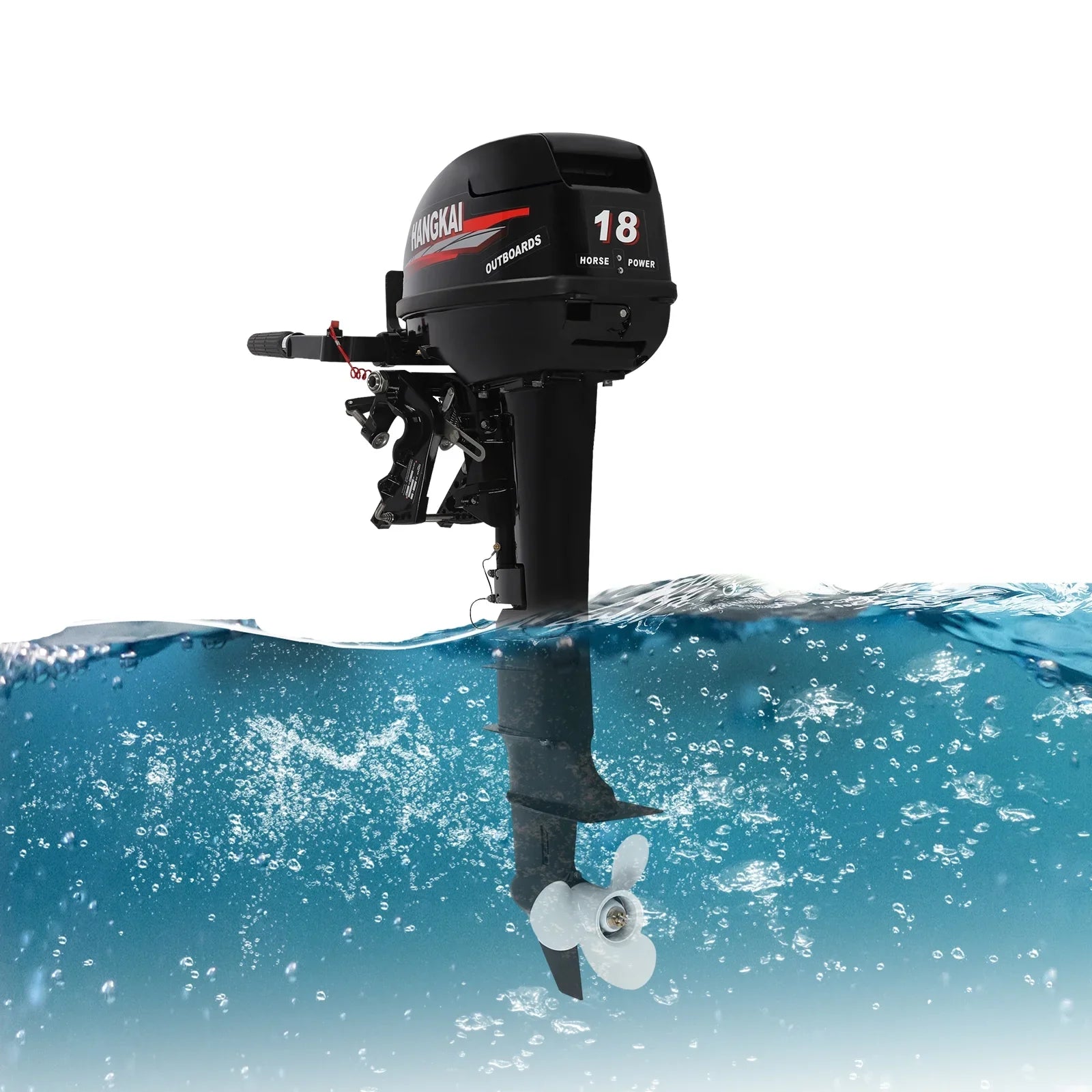 Long Alloy Motor System 18 w/CDI 246cc Outboard Stroke Cooling Boat 2 Shaft Aluminum Engine Water HP Wuzstar Boat Fishing Motor,