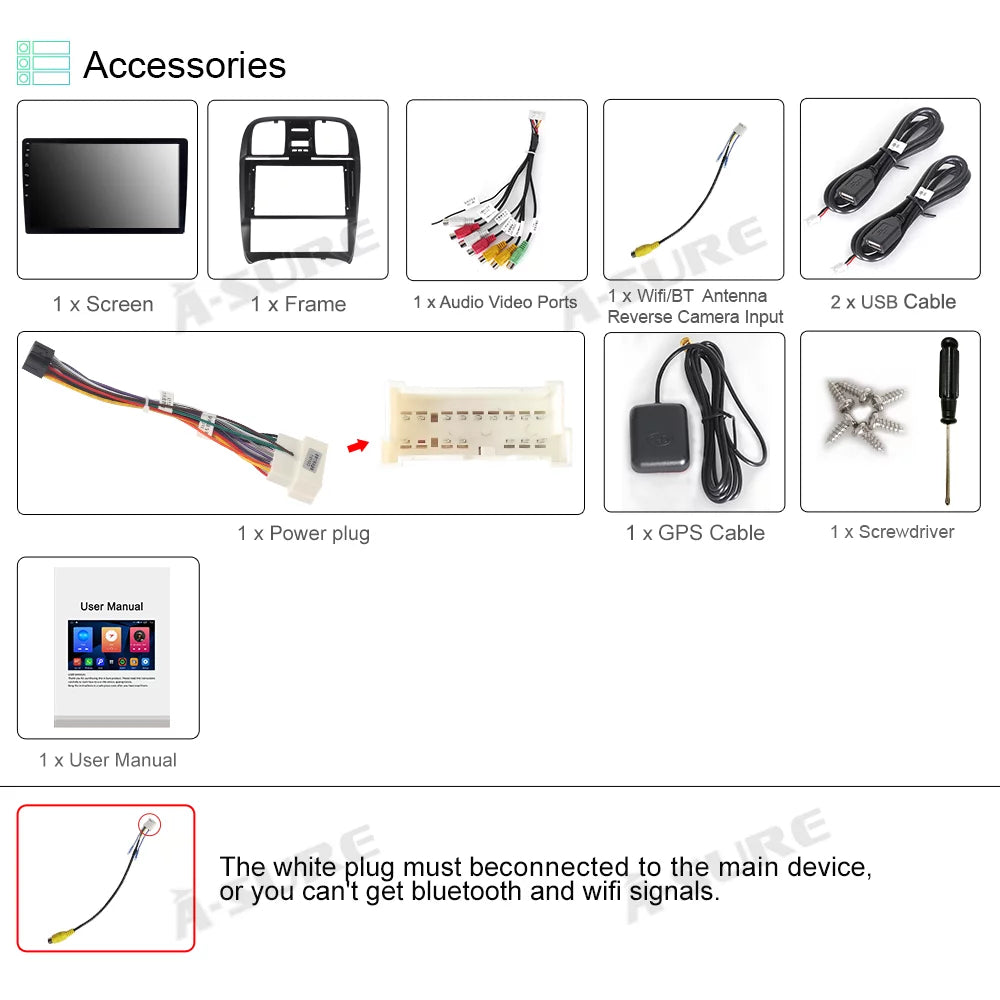 Sonata for CarPlay Srereo Hyundai Wireless 2+32G 11 Player 2001-2005 Car Android