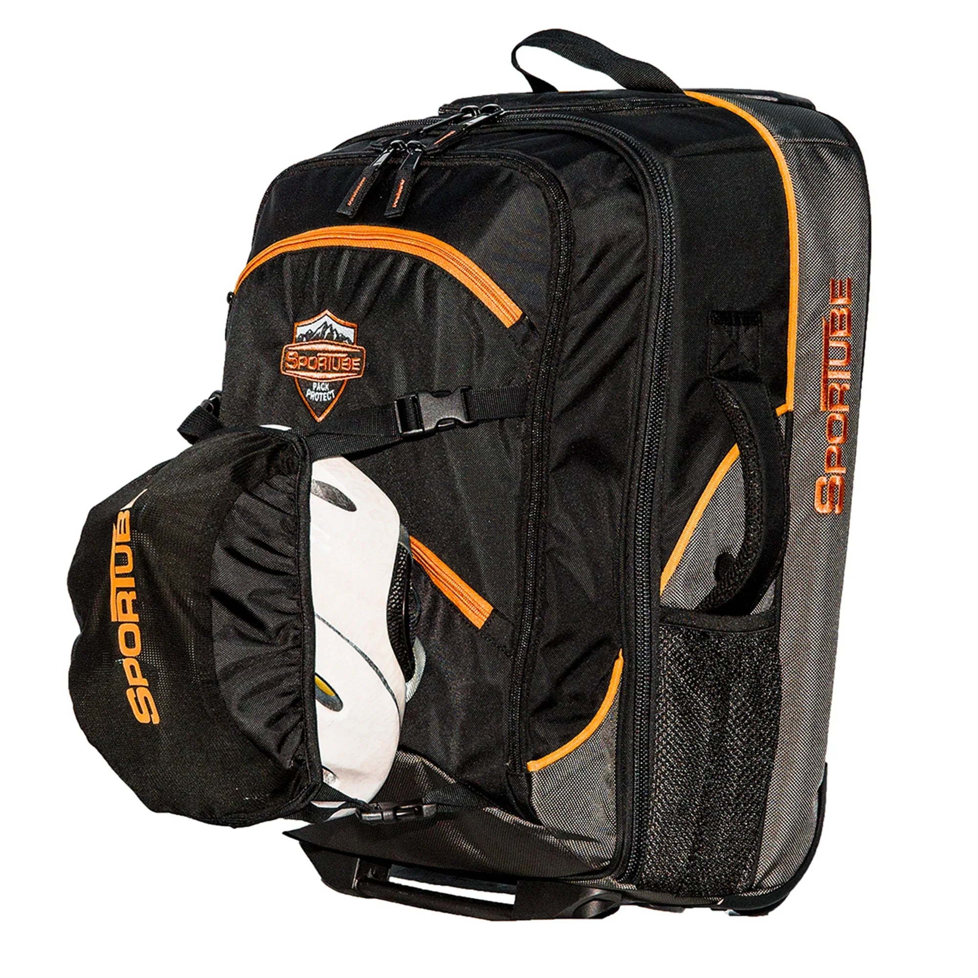 Orange Padded Bag, Cruiser Sportube Gear On Boot & Wheeled Carry Cabin