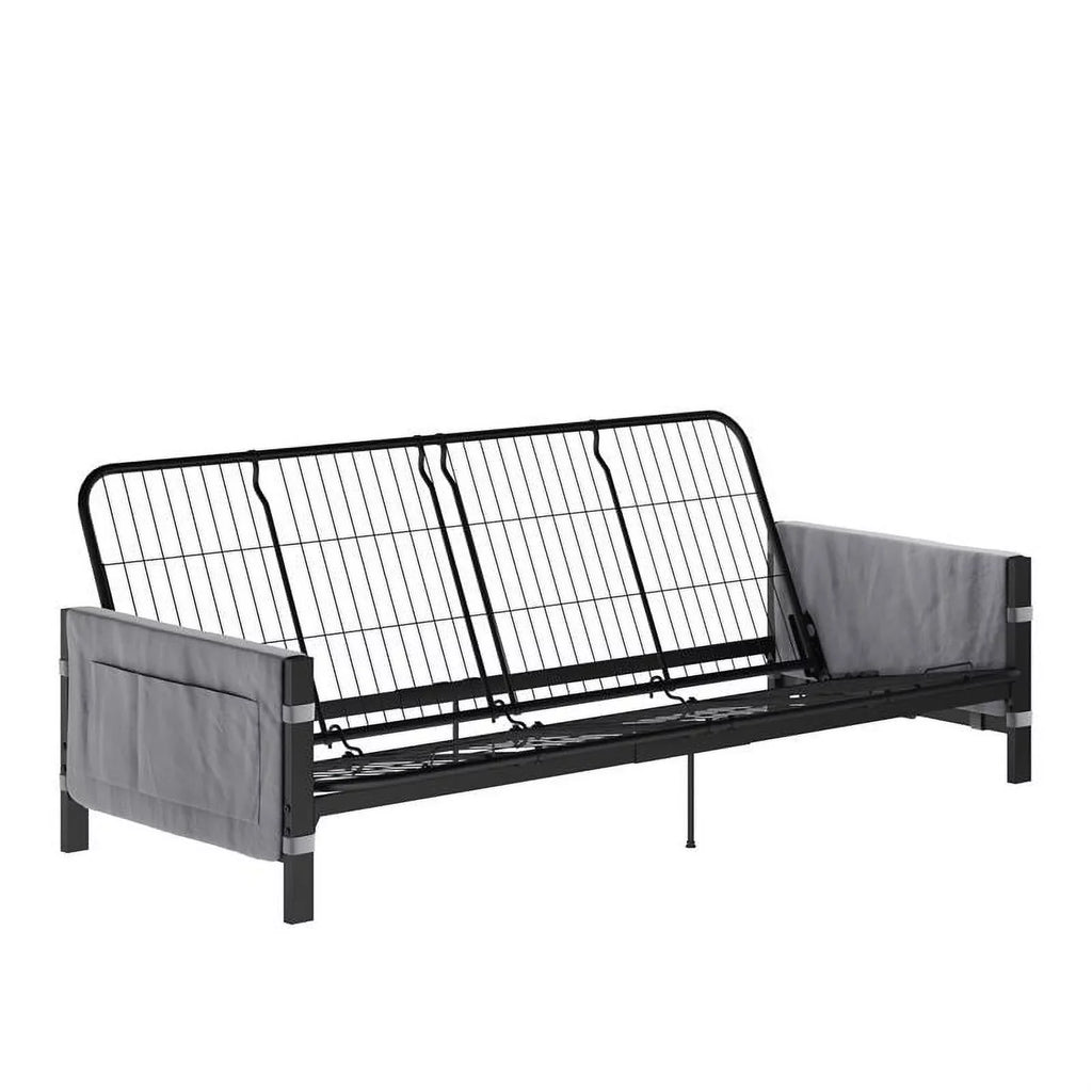 Futon Gray DHP Melbourne with Futon Storage Thermobonded in Mattress 6"