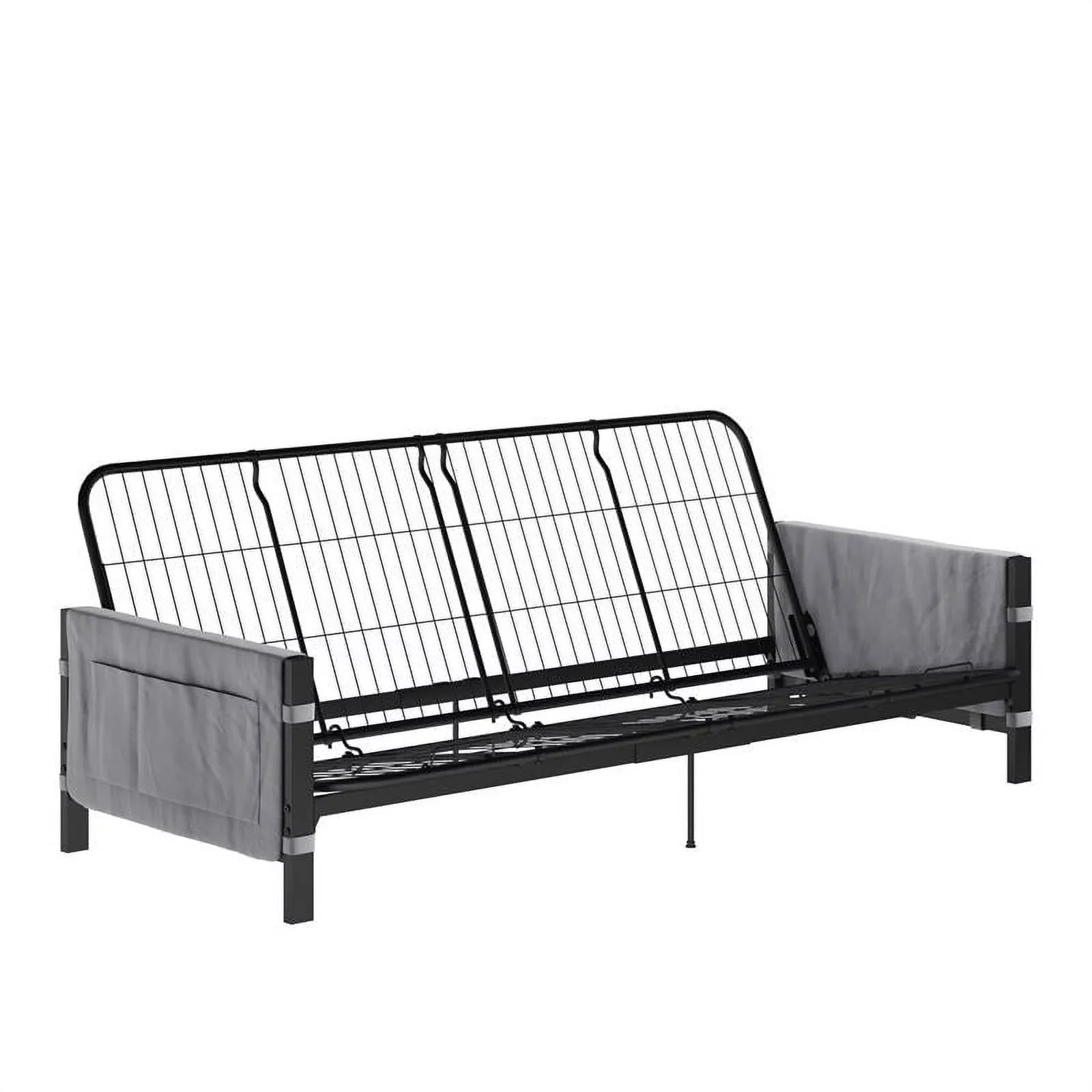 Futon Gray DHP Melbourne with Futon Storage Thermobonded in Mattress 6"