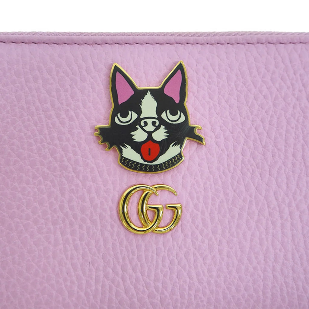 Round Light Marmont Pink GUCCI Boston GG Dog (Like Wallet Bosco Gucci New) Purse Pre-Owned Around 499337 Terrier Zip