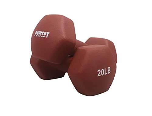 Colorful POWERT Hand Weights in Neoprene Pair HEX Dumbbell |Coated