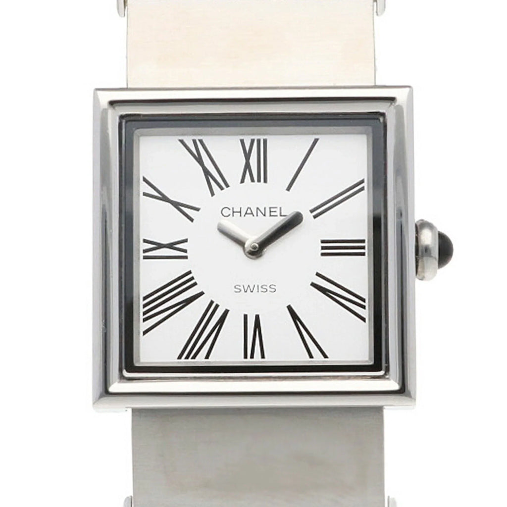 Ladies Quartz Watch Wakeari Mademoiselle Stainless Pre-Owned CHANEL Steel (Fair) Non-Waterproof