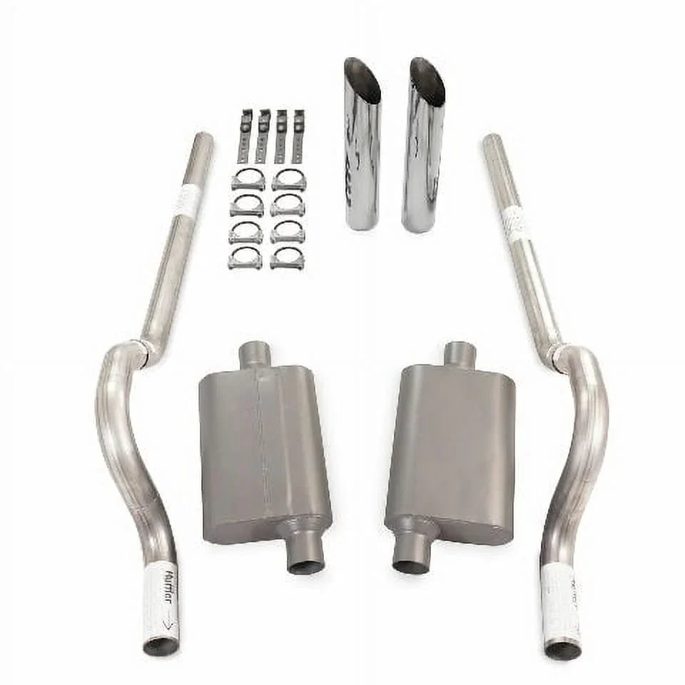 Kit Body 62-74 2.5" SW Dual Car 2 Mopar B Rear Tip Exit Exhaust Chamber
