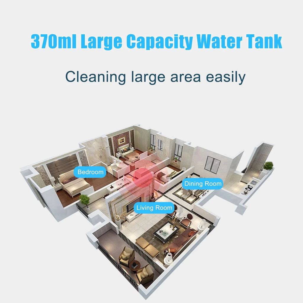 HeadFloor Steamer Mop Water2-levelWith Electric 370ml Floor Clothes Cleaner Cleaner Spirastell 370ml 3 Brush2-levelHandheld 3 Clothes mop, WaterWindow