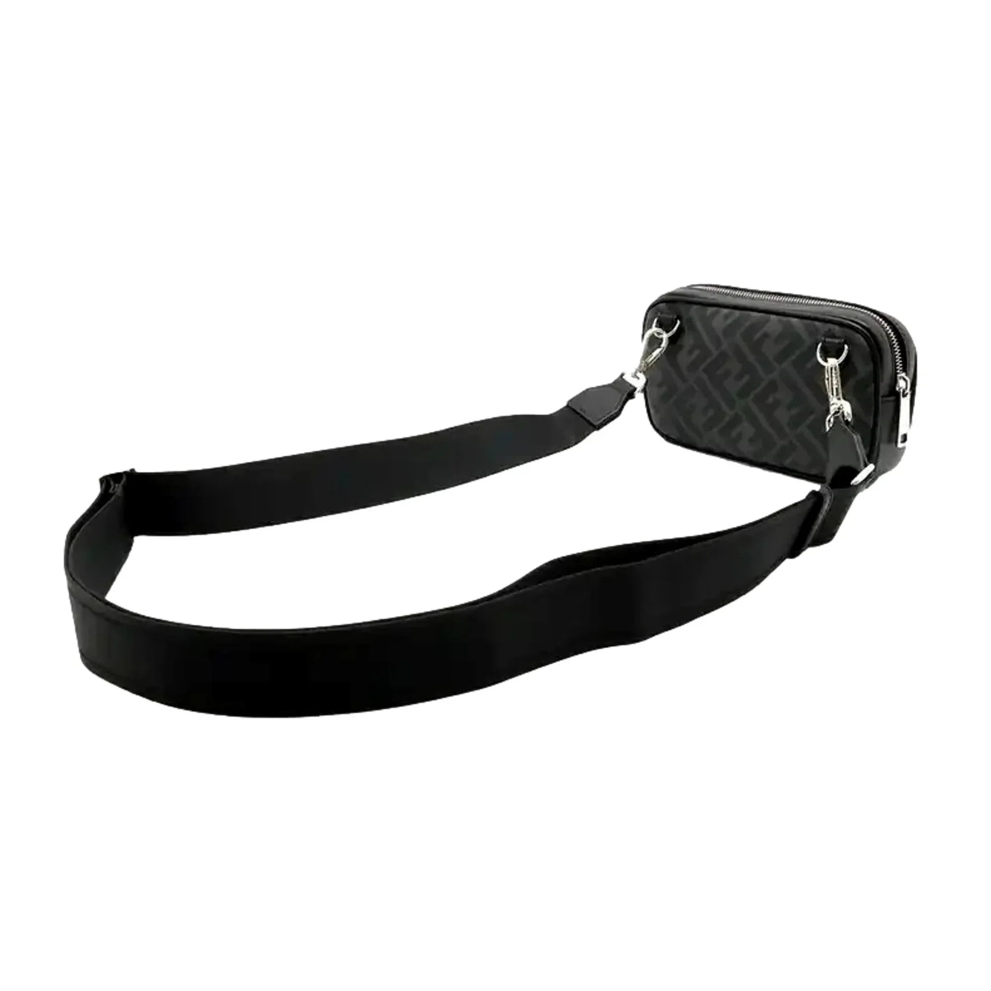 Crossbody Fendi Bag Camera Roma Zucca Black Mini Canvas