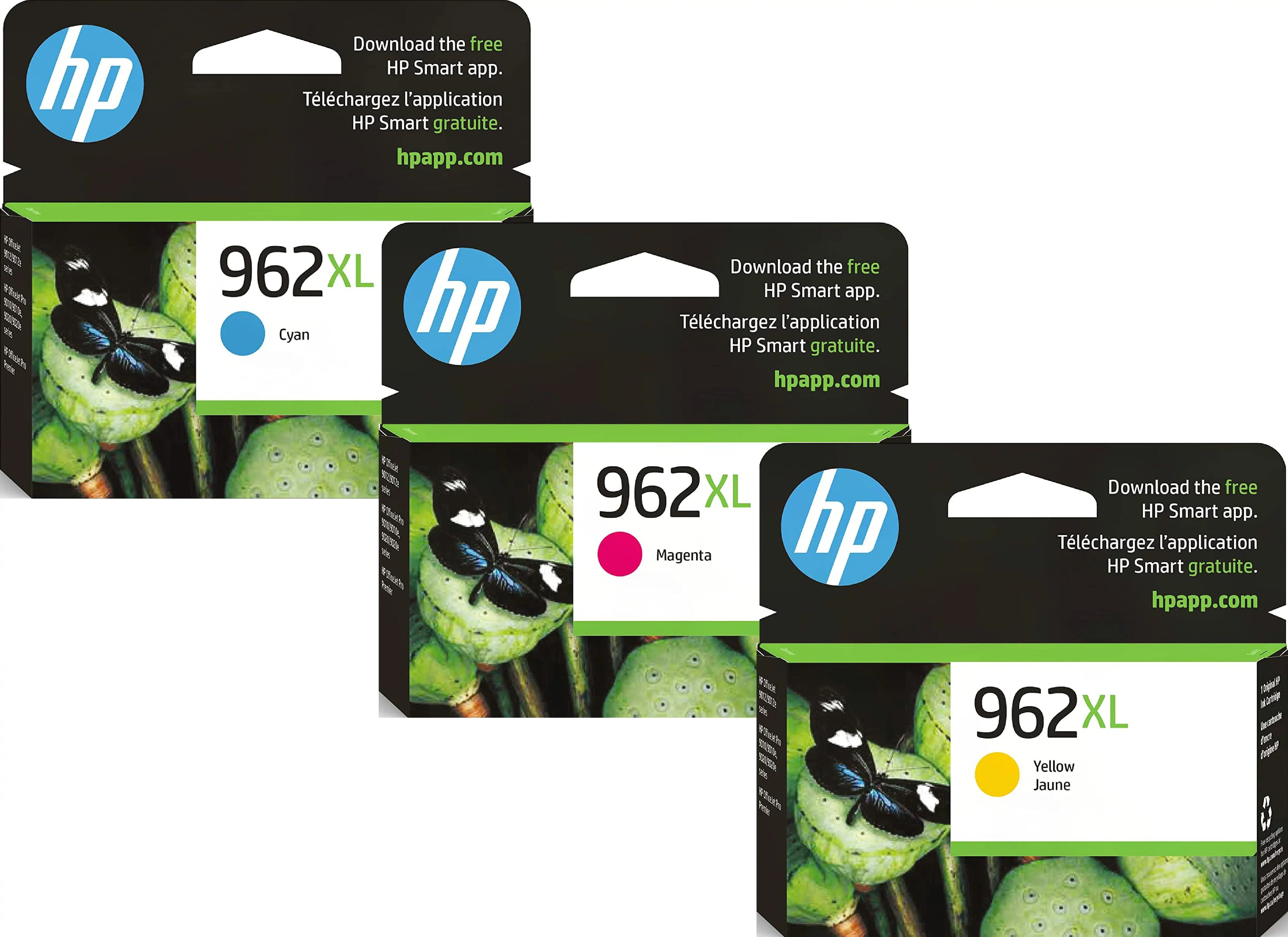 Magenta, HP Combination 962XL 962 3JA01AN, 3JA02AN) color each color Cyan, HP 1 (962XL 962XL Original 962XL (3JA00AN, Yellow)