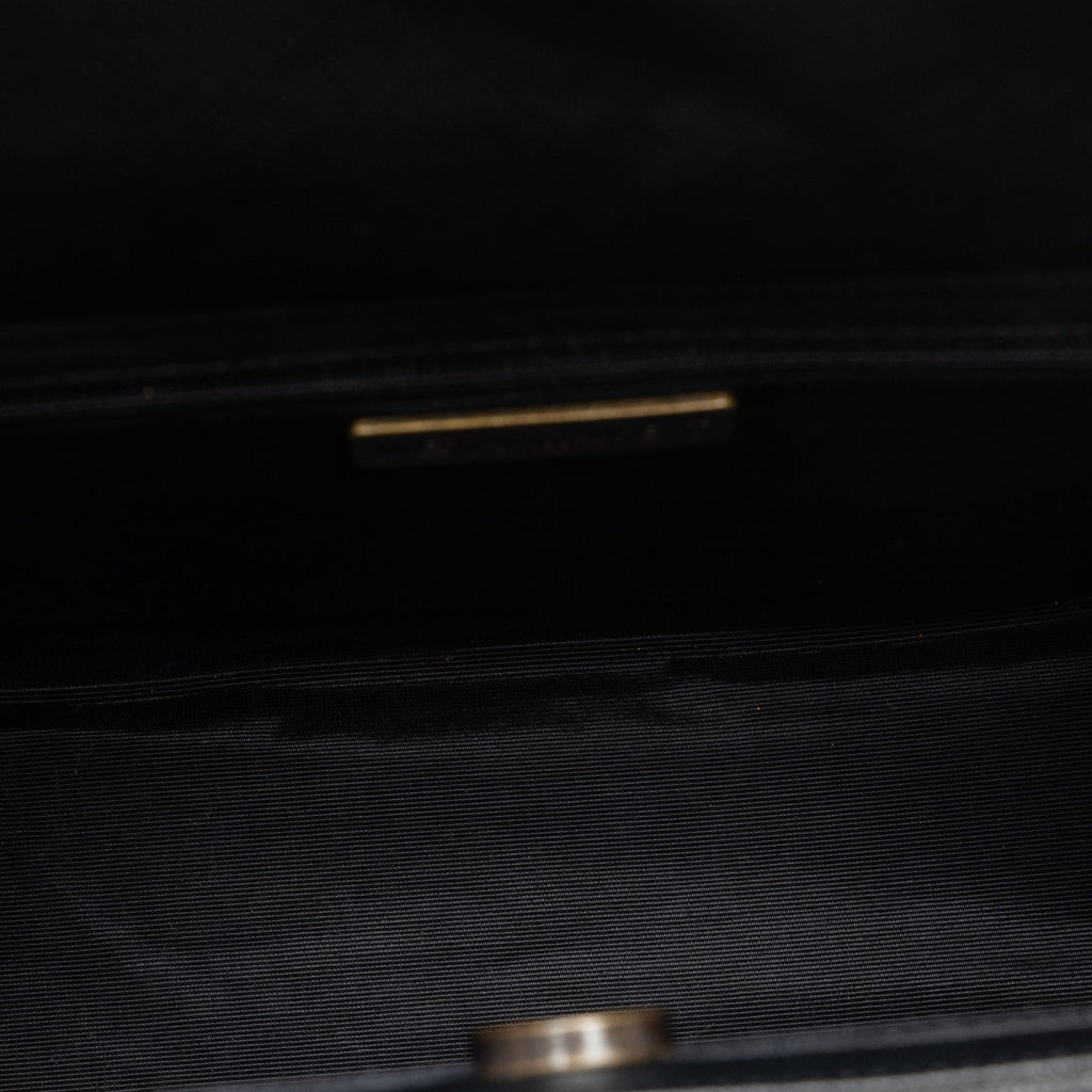 Authenticated Black Handbag Leather Yves Top HandleBag Saint (Good) Laurent Unisex Pre-Owned Calf