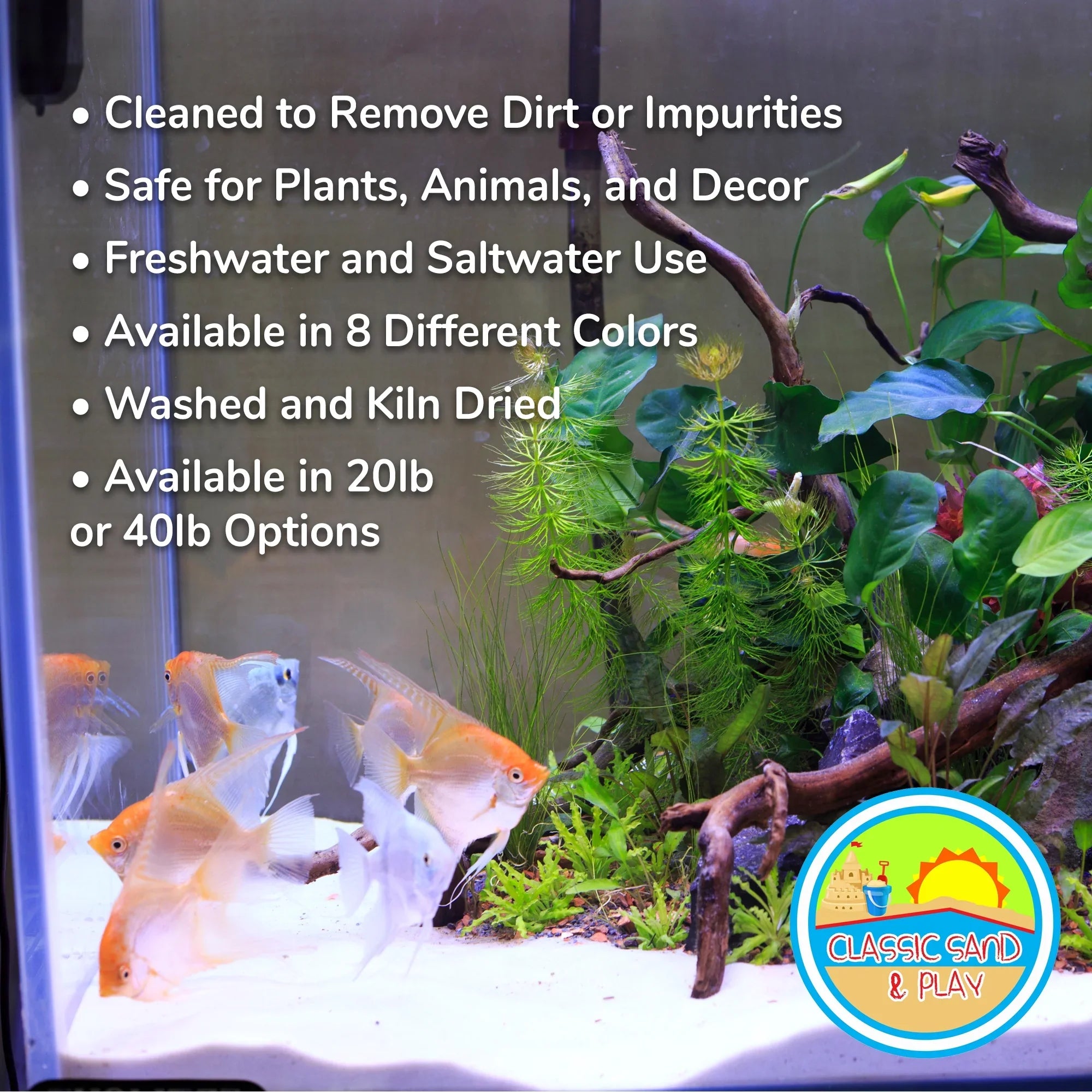 lb. & Sand 40 Freshwater Saltwater Tanks, for CLASSIC and Yellow SAND Natural Aquarium PLAY