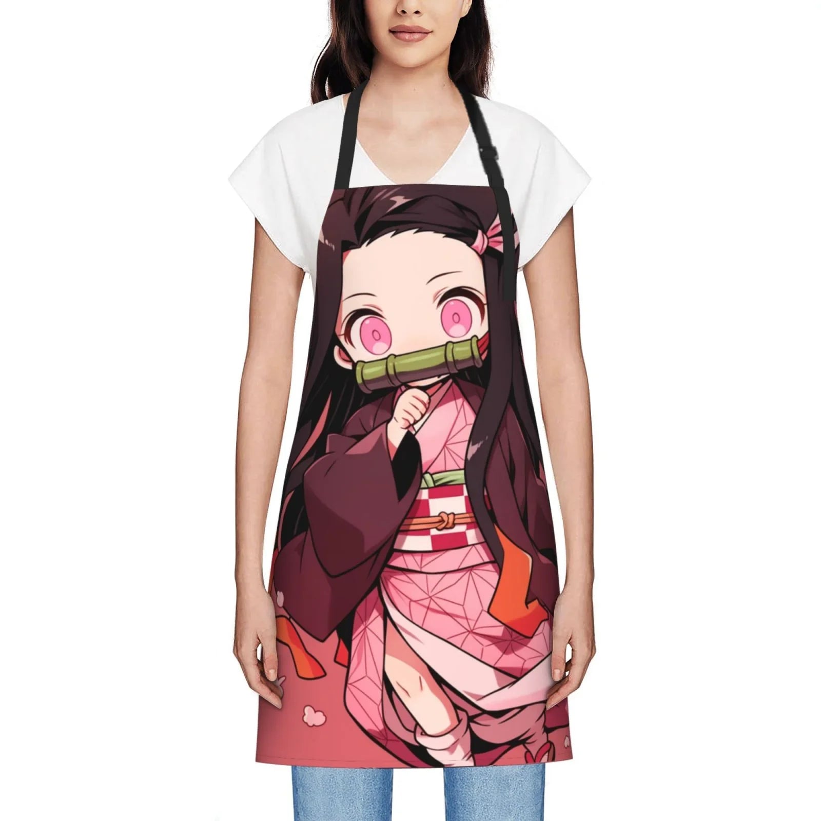 Decor Kamado Waterproof Apron Slayer Nezuko Kitchen/Cooking/Gardening/Painting/BBQ/Baking/Chef/Craftsman Home For Demon